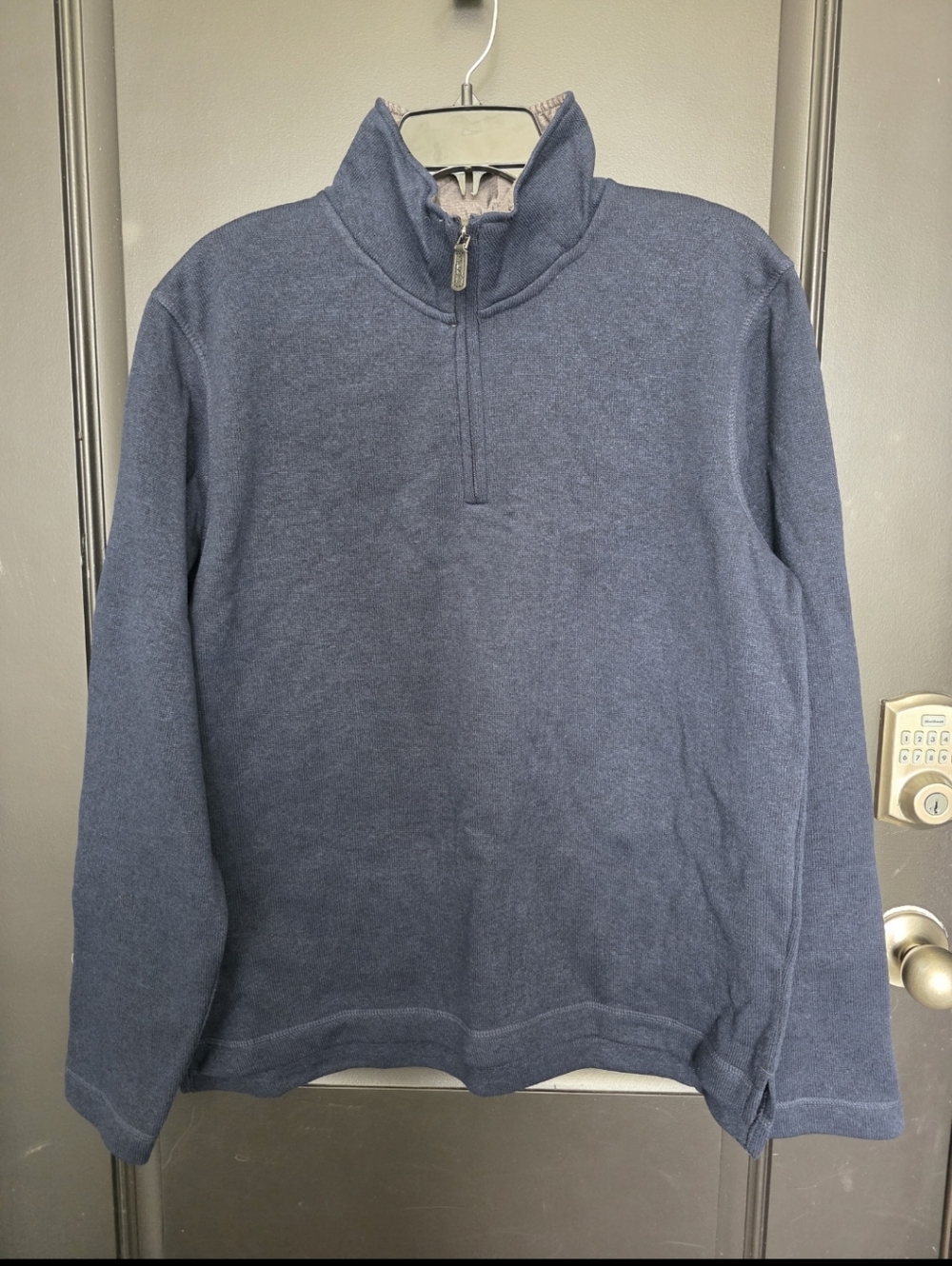 Wrangler 1/4 Zip Pullover Men’s Sz M Blue Fleece Sweatshirt Henley Casual NWT - Picture 1 of 10